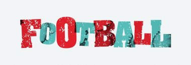 Futbol kavramı damgalı Word Art illüstrasyon