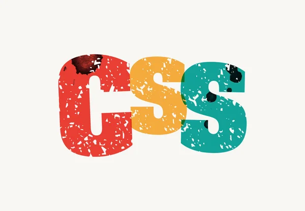 CSS koncepció lepecsételt Word Art illusztráció — Stock Vector