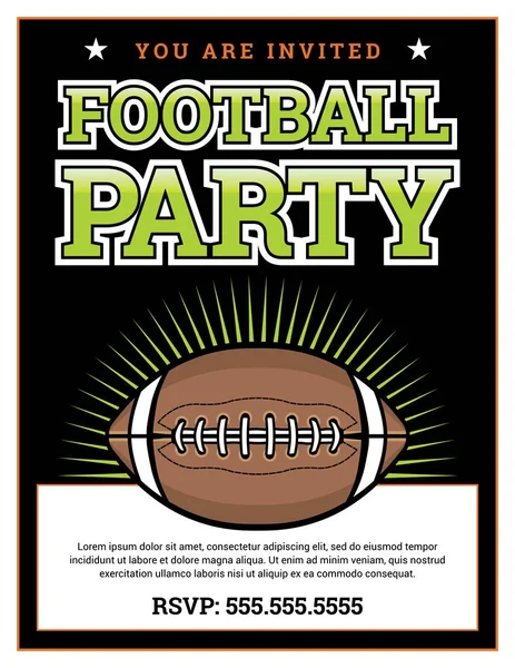 American Football uitnodiging voor feestje sjabloon achtergrond Illustrat — Stockvector