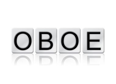 Kiremitli Word üzerinde beyaz izole obua kavramı