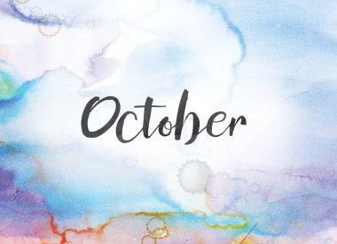 Ekim kavramı suluboya ve mürekkep boyama