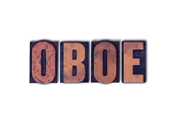 Oboe-Konzept isoliert Buchdruck Wort — Stockfoto