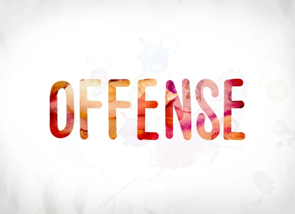 Offense Concept Pictate acuarelă Word Art — Fotografie, imagine de stoc