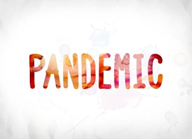 Sulu Boya Word Art boyalı salgını konsepti