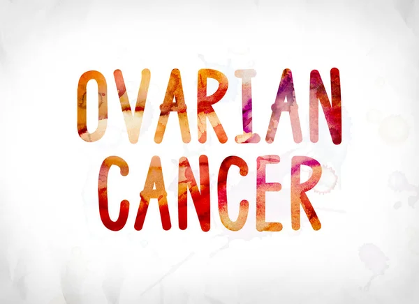 Concepto de cáncer de ovario acuarela pintada Word Art — Foto de Stock