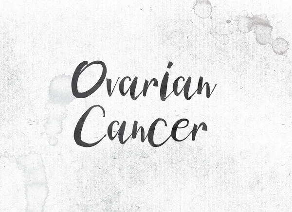 Concepto de cáncer de ovario Tinta pintada Palabra y tema — Foto de Stock