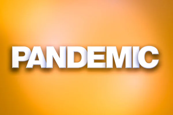Pandemia tema palavra arte em fundo colorido — Fotografia de Stock