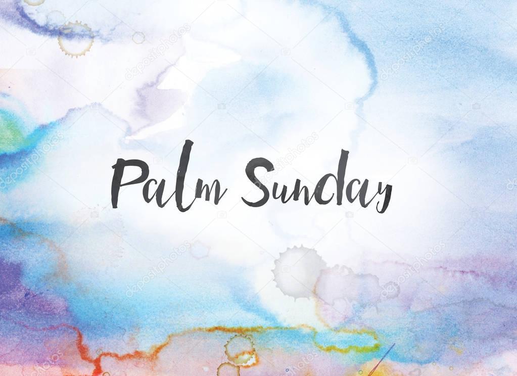 Palm Sunday Concept Watercolor and Ink Painting