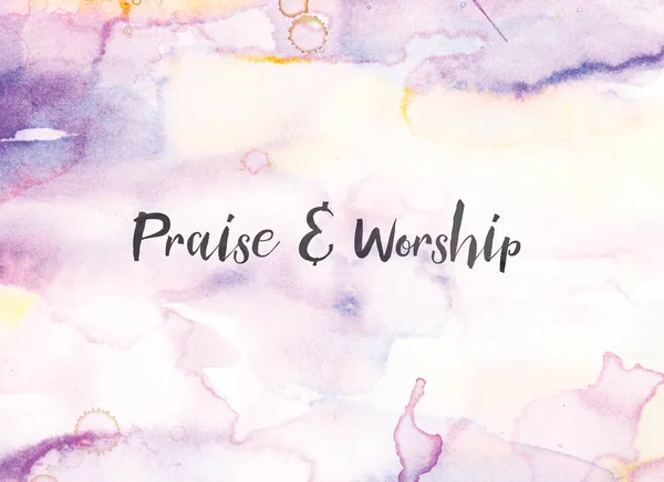 Praise & Worship Concept Watercolor and Ink Painting — Stock Photo, Image
