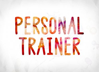 Sulu Boya Word Art boyalı kişisel antrenör kavramı