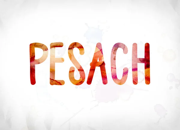 Pesach conceito pintado aquarela palavra arte — Fotografia de Stock