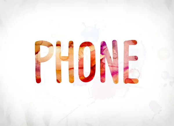 Telefoon Concept geschilderd aquarel WordArt — Stockfoto