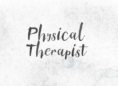 Fizyoterapist kavramı mürekkep Word ve Tema boyalı