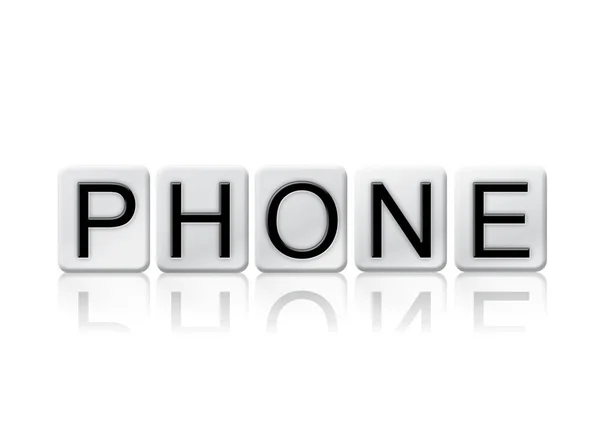 Concetto di telefono Tiled Word isolato su bianco — Foto Stock