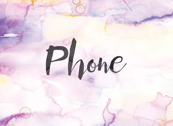 Telefon koncept akvarell och bläck målning — Stockfoto