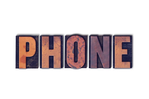 Telefon-Konzept isoliert Buchdruck Wort — Stockfoto