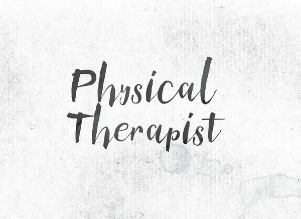Conceito fisioterapeuta pintado tinta palavra e tema — Fotografia de Stock