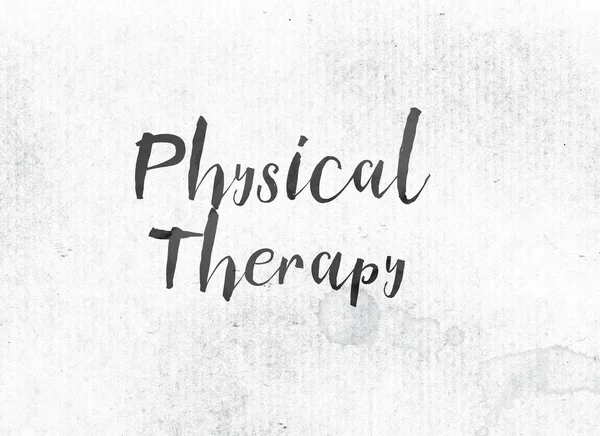 Conceito fisioterapêutico pintado tinta palavra e tema — Fotografia de Stock