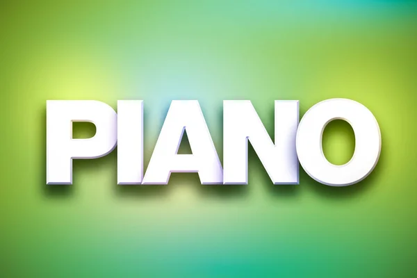 Piano tema Palavra Arte em fundo colorido — Fotografia de Stock