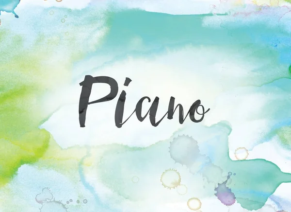 ピアノ概念水彩画と水墨画 — ストック写真