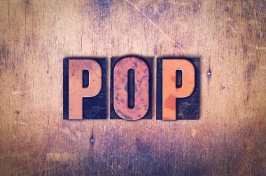 Ahşap arka plan Tema Letterpress kelime pop