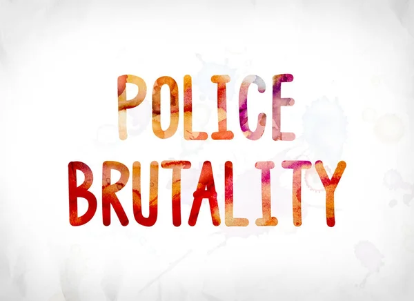 Polícia Brutalidade conceito pintado aquarela palavra arte — Fotografia de Stock