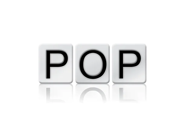 Pop Concept betegelde Word geïsoleerd op wit — Stockfoto