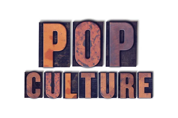 Cultura pop concetto isolato Letterpress Word — Foto Stock