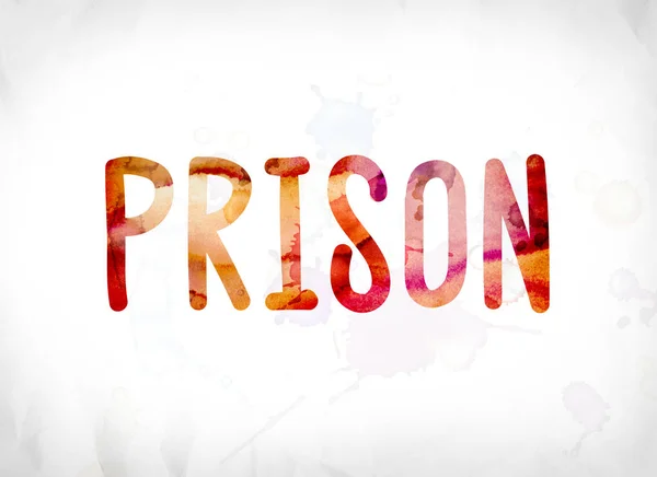 Conceptul închisorii pictat acuarelă Word Art — Fotografie, imagine de stoc