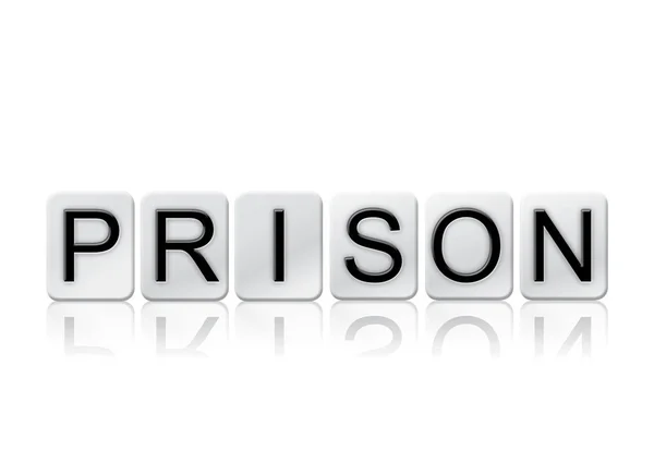 Więzienia koncepcja na białym tle kafelkami Word — Zdjęcie stockowe