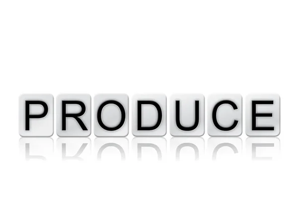 Produce Concept Tiled Word Isolated on White — Stock Photo, Image