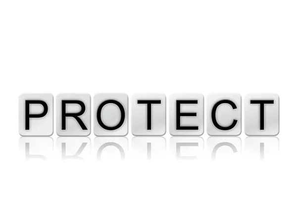 Protect Concept Tiled Word Isolated on White — Stock Photo, Image