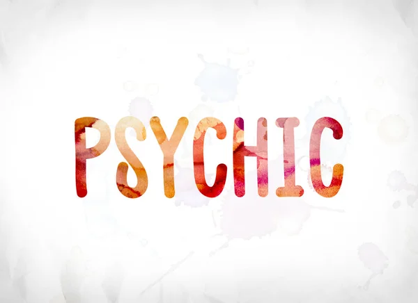 Psychische Concept geschilderd aquarel WordArt — Stockfoto