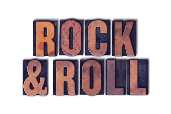 Concepto de Rock and Roll Palabra de Letterpress aislada —  Fotos de Stock