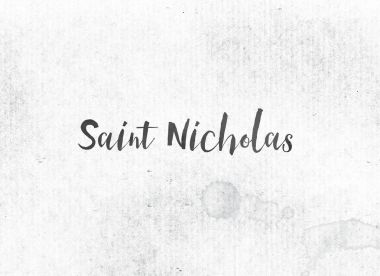 Mürekkep Word ve Tema Saint Nicholas Concept boyalı
