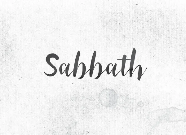 Sabbath Concepto Tinta Pintada Palabra y Tema —  Fotos de Stock