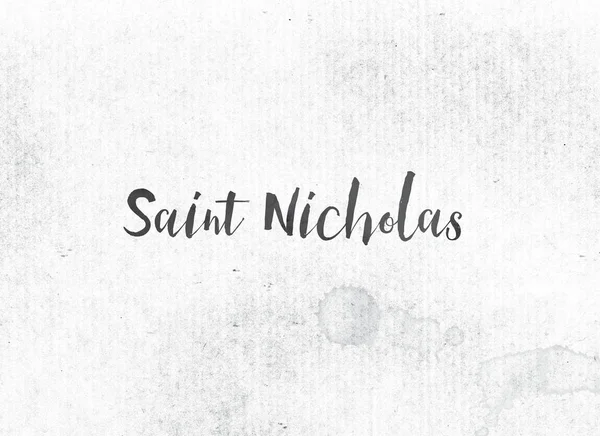 Mürekkep Word ve Tema Saint Nicholas Concept boyalı