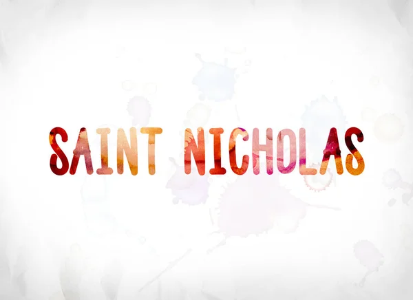 聖ニコラスの概念を描いた水彩画ワード ・ アート — ストック写真