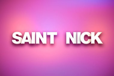 Saint Nick Tema Word Art renkli arka plan üzerinde