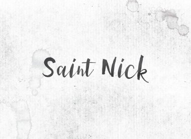 Saint Nick kavramı mürekkep Word ve Tema boyalı