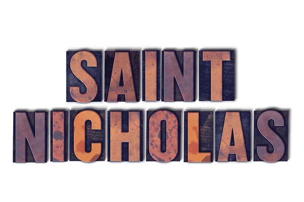 Saint Nicholas Concept isolerade boktryck Word — Stockfoto