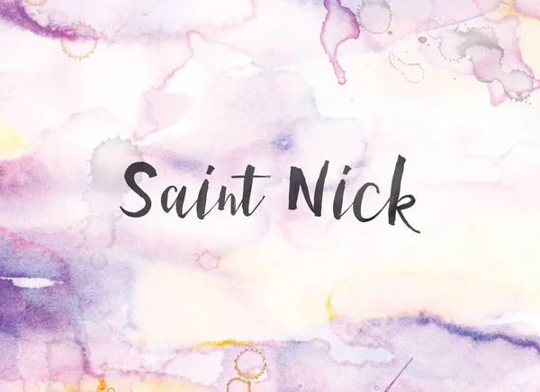 聖ニック概念水彩画と水墨画 — ストック写真