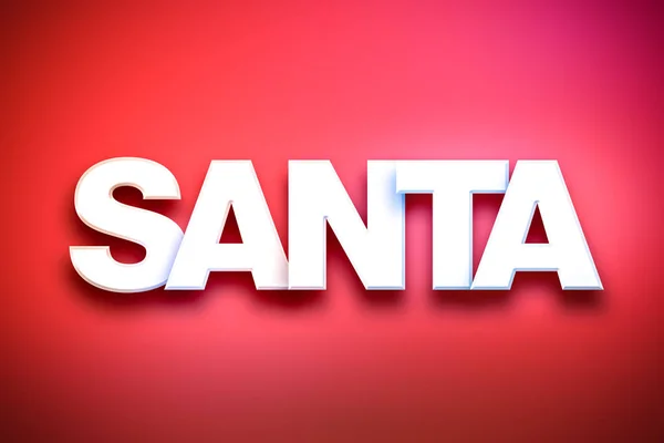 Santa tema ordet konst på färgstarka bakgrund — Stockfoto