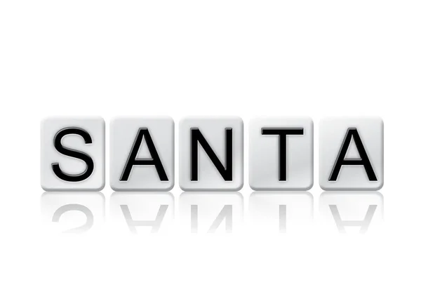 Santa Concept Tiled Word Isolated on White — Stock Photo, Image