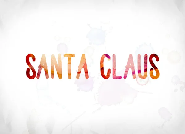 Santa Claus koncepce malované akvarel slovo umění — Stock fotografie