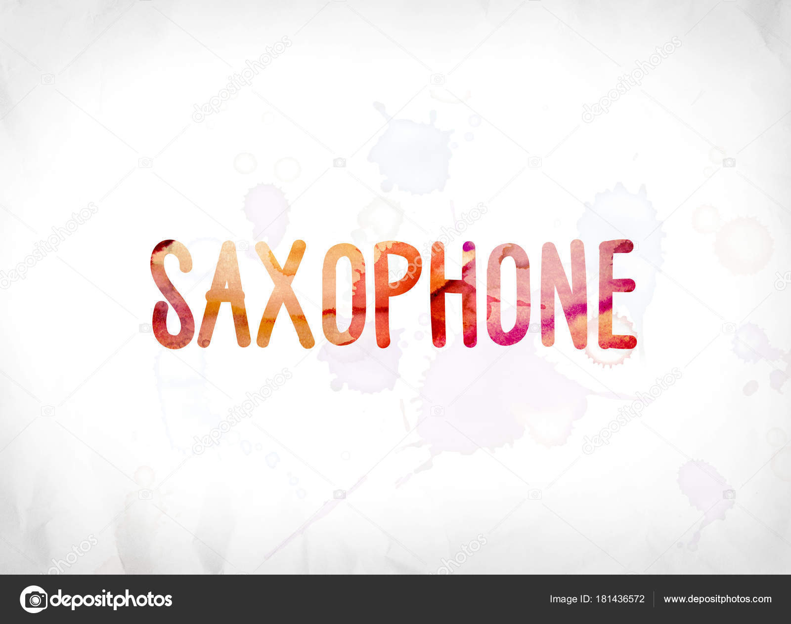 Saxophone Concept Painted Watercolor Word Art Stock Photo by