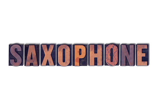 Saxophonkonzept isoliert Buchdruck Wort — Stockfoto