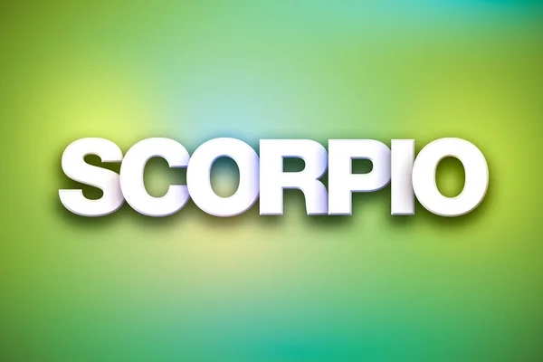 Skorpion Thema Wort Kunst auf buntem Hintergrund — Stockfoto