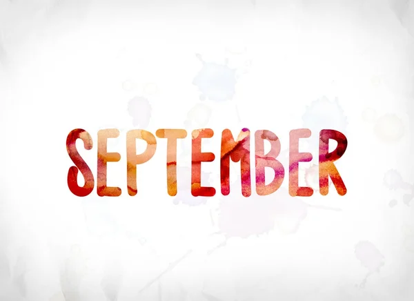 September Concept Painted Watercolor Word Art — Stock Photo, Image