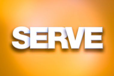 Serve Theme Word Art on Colorful Background clipart